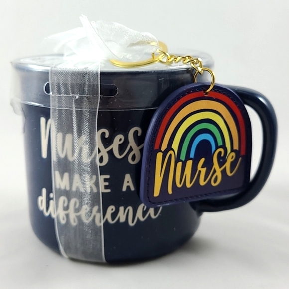 Eccolo  World Traveler Navy Mug Etched Nurses Make a Difference Coffee Tea - Picture 4 of 9